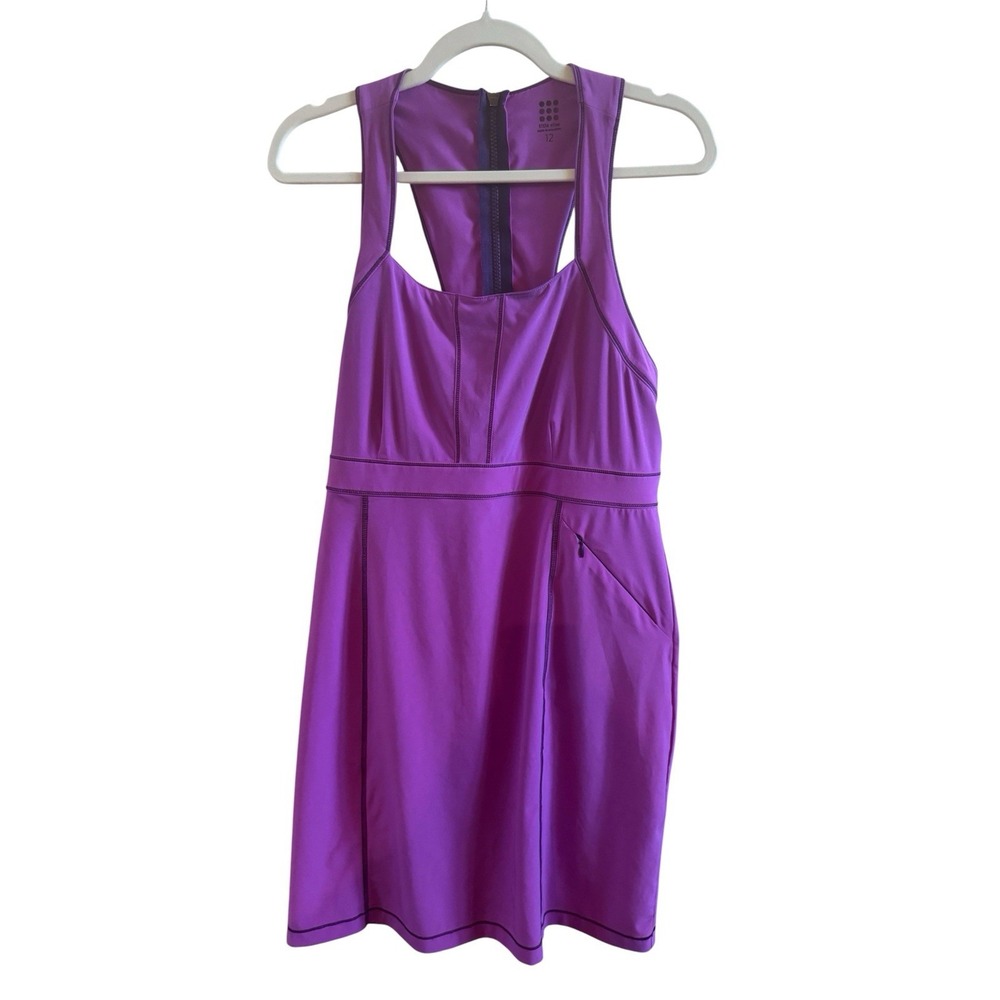 Title Nine Nimblene Purple Woman's Size 12 Racerback Athletic Dress Zipper Back